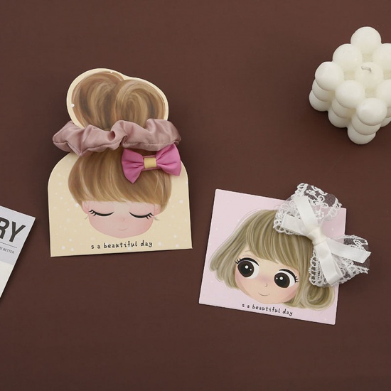 Picture of Paper Jewelry Hair Accessories Display Card Multicolor Girl Pattern