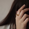 Imagen de Respetuoso del Medio Ambiente Sencillo & Casual Elegante 18K Oro lleno 304 Acero Inoxidable No Ajustable Geométrico Anillos Unisexo 1 Unidad