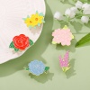 Imagen de Elegante Pin Broches Flor Multicolor Esmalte 1 Unidad