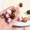Imagen de Madera Hinoki Espaciador Cuentas Ronda Multicolor Dónuts Patrón Aprox 16mm Dia, Agujero: Aprox 4mm, 20 Unidades