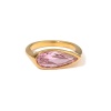 Immagine di Ecologico Dolce & Carino Elegante 18K Oro riempito 304 Acciaio Inossidabile & Zircone Cubico Non Regolabile Goccia Anello Per Donne 1 Pz