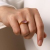 Immagine di Ecologico Dolce & Carino Elegante 18K Oro riempito 304 Acciaio Inossidabile & Zircone Cubico Non Regolabile Goccia Anello Per Donne 1 Pz