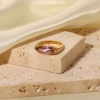 Immagine di Ecologico Dolce & Carino Elegante 18K Oro riempito 304 Acciaio Inossidabile & Zircone Cubico Non Regolabile Goccia Anello Per Donne 1 Pz