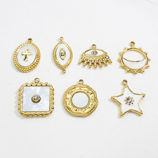 Picture of 304 Stainless Steel Charms Gold Plated Texture 1 Piece