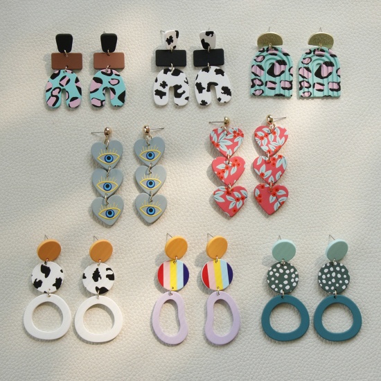 Picture of Acrylic Stylish & Casual Earrings Multicolor Geometric Spot