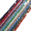 Immagine di Vetro Perline Cubo Multicolore AB Colore Sfaccettato Circa 6mm x 6mm, Foro: Circa 1.2mm, lunghezza: 58.5cm, 1 Filo (Circa 98 Pezzi/Treccia)