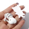 Immagine di Resina Ciondoli Gatto Tono Argento Bianco 5 Pz