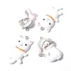 Immagine di Resina Ciondoli Gatto Tono Argento Bianco 5 Pz