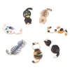 Immagine di Lega di Zinco Ciondoli Gatto Oro Placcato Multicolore Smalto 3cm x 1.6cm , 10 Pz