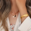 Bild von 304 Edelstahl Ins Stil Halskette Vergoldet Schmetterling Herz 40cm lang, 1 Strang