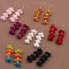 Bild von Chiffon Stilvoll Quaste Ohrringe Silberfarbe Bunt Blumen 1 Paar