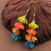 Bild von Chiffon Stilvoll Quaste Ohrringe Silberfarbe Bunt Blumen 1 Paar