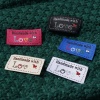 Bild von Terylen Label-Tag für Kleidung Rechteck Bunt , mit Herz Muster, " Hand Made With Love", 5cm x 2.4cm , 50 Stück
