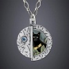 Immagine di Retrò Collana con Ciondolo Argento Antico Gatto Libellula 1 Pz