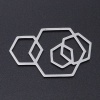 Picture of 201 Stainless Steel Connectors Multicolor Hexagon Hollow 40mm x 25mm