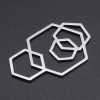 Picture of 201 Stainless Steel Connectors Multicolor Hexagon Hollow 40mm x 25mm