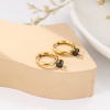Picture of Eco-friendly Sweet & Cute Stylish 14K Real Gold Plated 304 Stainless Steel & Cubic Zirconia Round Hoop Earrings For Women Birthday