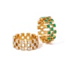 Imagen de Respetuoso del Medio Ambiente Sencillo & Casual Elegante 18K Oro lleno 304 Acero Inoxidable & Circón Artificial No Ajustable Hueco Anillos Para Mujeres 1 Unidad
