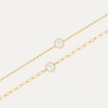 Picture of Eco-friendly Exquisite Stylish 18K Real Gold Plated 304 Stainless Steel & Cubic Zirconia Link Chain Round Charm Bracelets For Women