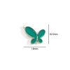 Picture of 304 Stainless Steel Insect Charms Gold Plated Multicolor Butterfly Animal Enamel 18mm x 16.5mm