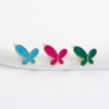 Picture of 304 Stainless Steel Insect Charms Gold Plated Multicolor Butterfly Animal Enamel 18mm x 16.5mm