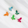 Picture of 304 Stainless Steel Insect Charms Gold Plated Multicolor Butterfly Animal Enamel 18mm x 16.5mm