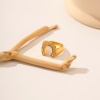Imagen de Respetuoso del Medio Ambiente Sencillo & Casual Elegante 18K Oro lleno 304 Acero Inoxidable & Circón Artificial No Ajustable Herradura Anillos Unisexo 1 Unidad