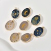 Bild von (Klasse B) Achat ( Natur/Gefärbt ) Charms Oval Vergoldet Bunt 24mm x 16mm, 1 Stück