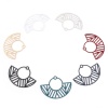 Picture of Iron Based Alloy Pendants Multicolor Fan-shaped Painted 3.1cm x 2.3cm