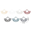 Picture of Iron Based Alloy Pendants Multicolor Fan-shaped Painted 3.1cm x 2.3cm