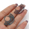 Picture of Iron Based Alloy Pendants Multicolor Fan-shaped Painted 3.1cm x 2.3cm