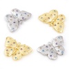 Picture of Copper Insect Charms Butterfly Animal Real Gold Plated Micro Pave Multicolour Cubic Zirconia 22.5mm x 15mm