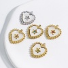 Image de Breloques en 304 Acier Inoxydable & Coquille Cœur Multicolore Etoile 18mm x 15.5mm , 1 Pièce
