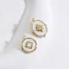 Picture of 304 Stainless Steel & Shell Charms Gold Plated Clear Rhinestone