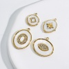 Picture of 304 Stainless Steel & Shell Charms Gold Plated Clear Rhinestone