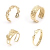 Immagine di 304 Acciaio Inossidabile Elegante Aperto Anello Oro Placcato Cuore Ramo 1 Pz