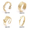 Immagine di 304 Acciaio Inossidabile Elegante Aperto Anello Oro Placcato Cuore Ramo 1 Pz
