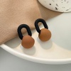 Picture of Acrylic Ins Style Ear Post Stud Earrings Multicolor Ball Oval 2.9cm x 1.5cm 