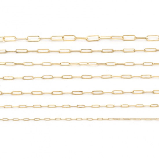 Picture of 304 Stainless Steel Link Cable Chain Oval Gold Plated