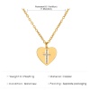 Immagine di Collana con Ciondolo San Valentino en Rame Multicolore Cuore Croce à Strass Trasparente (Apparié à Perle: 46cm Long, 1 Pz