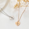 Immagine di Collana con Ciondolo San Valentino en Rame Multicolore Cuore Croce à Strass Trasparente (Apparié à Perle: 46cm Long, 1 Pz
