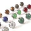Bild von Ohrstecker aus 304 Edelstahl und Edelsteinen, silberfarben, rund, 10 mm Durchmesser.