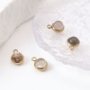 Bild von Charms aus 304 Edelstahl und Edelsteinen, vergoldet, mehrfarbig, rund, 14 mm x 10 mm