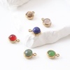 Bild von Charms aus 304 Edelstahl und Edelsteinen, vergoldet, mehrfarbig, rund, 14 mm x 10 mm