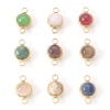 Immagine di Gemma Connettore Tondo Oro Placcato Multicolore 18mm x 10mm, 1 Pz