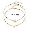 Immagine di 304 Acciaio Inossidabile Semplice Cavo Catena Cavigliere Multicolore Smalto 23.5cm lunghezza, 1 Pz