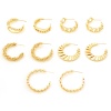 Imagen de Copper Earrings Real Gold Plated C Shape 2 PCs