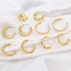 Imagen de Copper Earrings Real Gold Plated C Shape 2 PCs