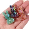 Picture of Acrylic Easter Day Beads Multicolor AB Rainbow Color Rabbit Animal About 3.4cm x 1.9cm