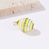 Bild von Kupfer Ostertag Charms Vergoldet Bunt Ei Emaille Klar Kubischer Zirkon 22mm x 15.7mm, 1 Stück
